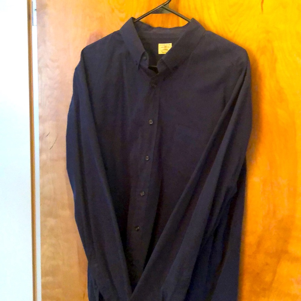 J Crew XL 17 - 17 1/2 dark blue long sleeve shirt